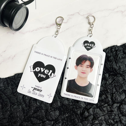 Black and White Photocard Holder Keychains
