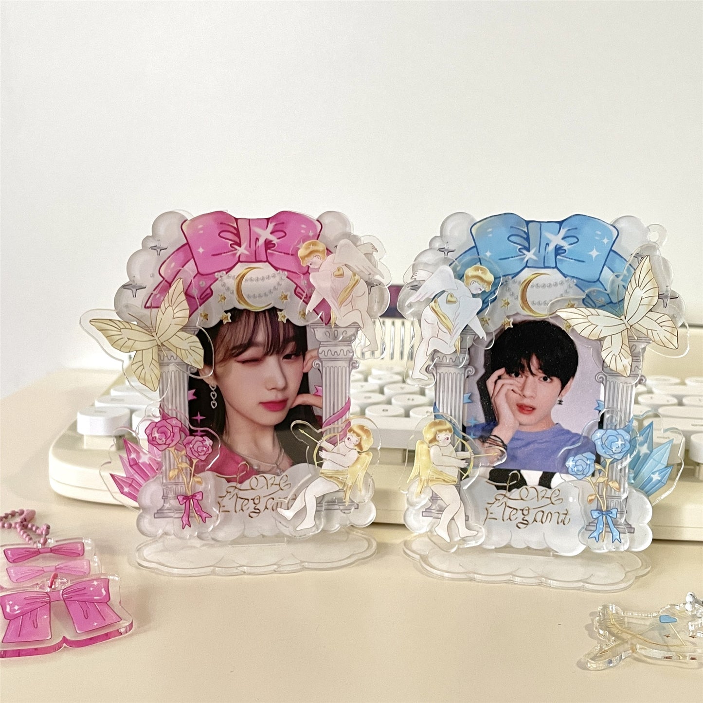 Fancy Cupid Acrylic Photocard Frames With Accessories