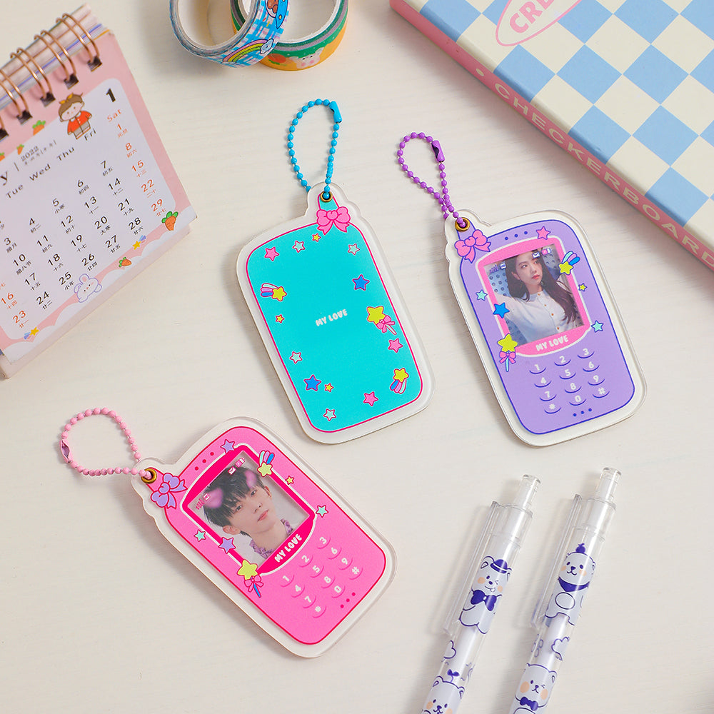 Kawaii Y2K Retro Phone Photo Keychain