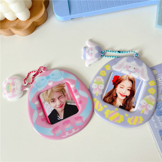 Kawaii Tamagotchi Style Photocard Holder Keychain